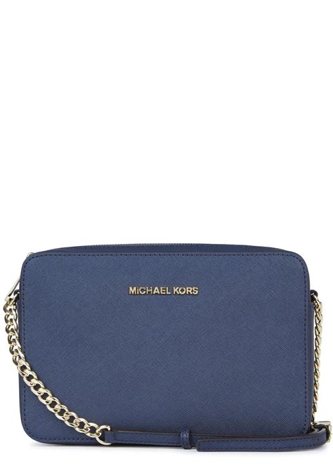 michael kors jet set crossbody large blue|mk jet set saffiano crossbody.